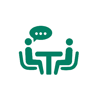 One on One Table Discussion Icon