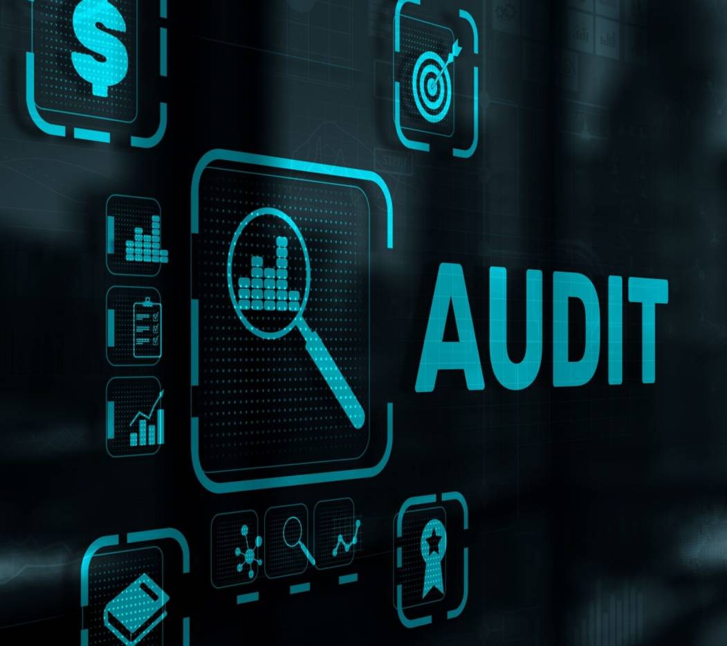 A lens zooming of a data Centre wall symbolysing an ICT Audit